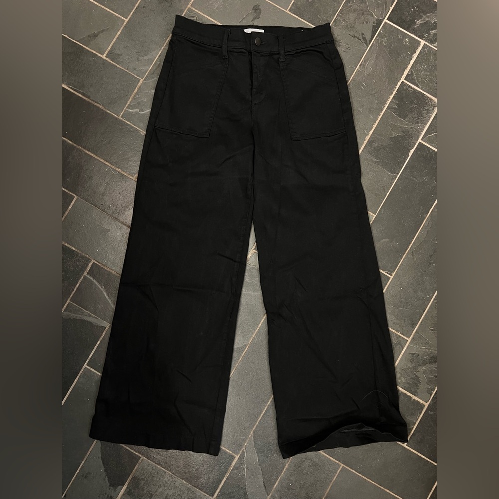 Evereve Beth in black cropped wide leg pants Jeans - Picture 4 of 6
